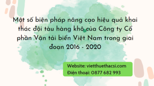 Luận văn Giải pháp khai thác đội tàu hàng khô Vận tải biển Việt Nam
