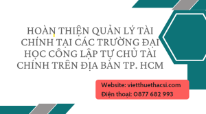 Luận văn: Hoàn thiện công tác quản lý tài chính tại Trường Đại học