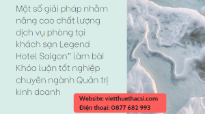 Khóa luận Giải pháp nâng cao chất lượng dịch vụ phòng khách sạn